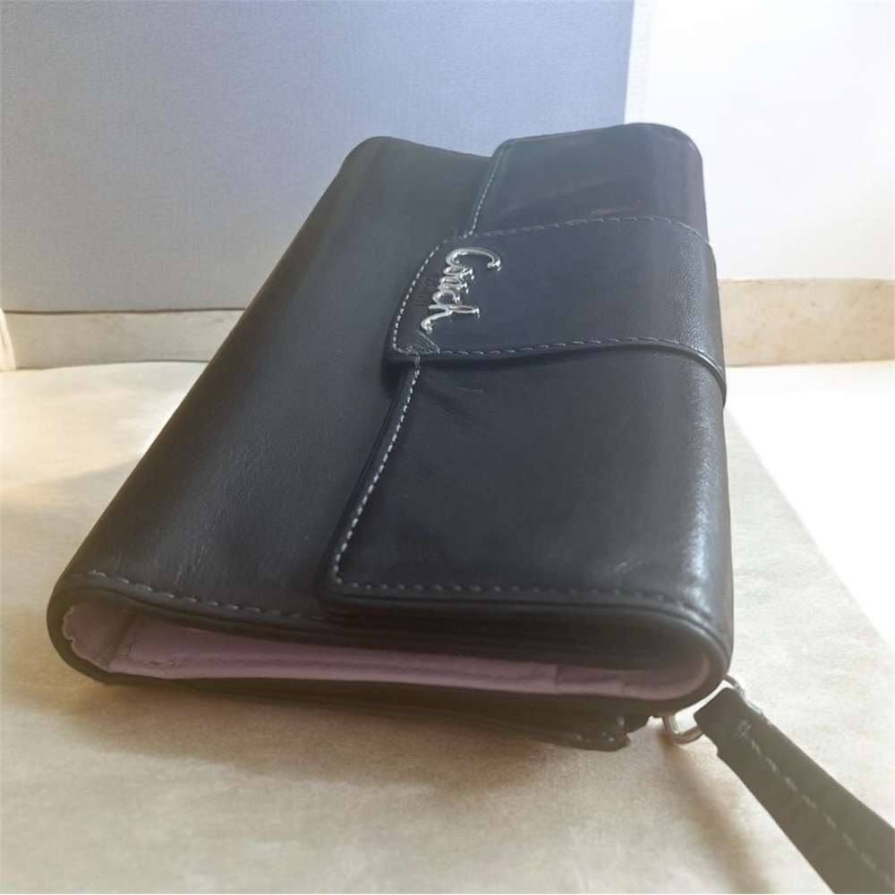 Y2K Coach Penelope Black Glove Leather Trifold Wallet - Picture 3 of 6